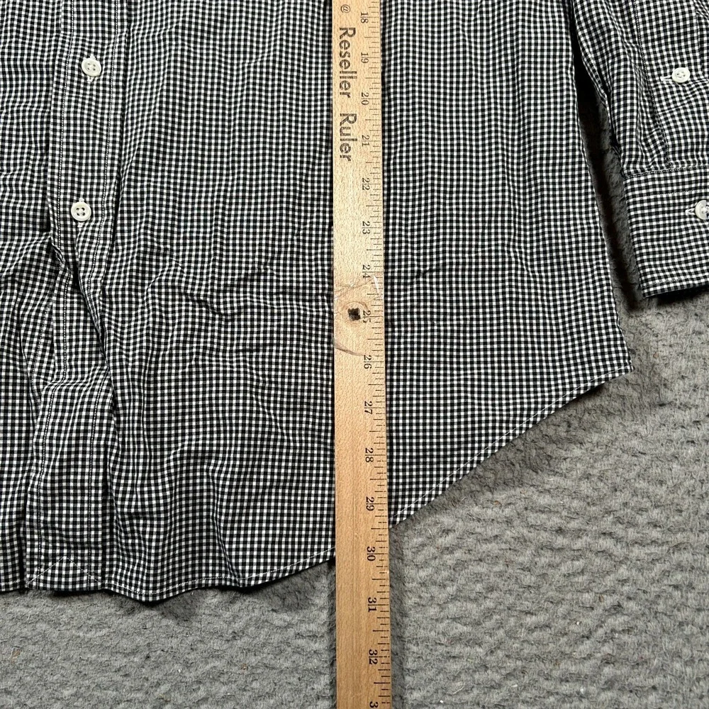 Polo Ralph Lauren‎ Dress Shirt Men 16.5 Black White Gingham Check Cotton Philip
